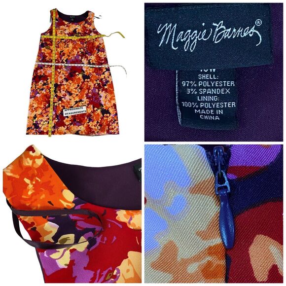 Maggie Barnes Dress Womens 18W Orange Floral Career Officecore Corpcore Church - Picture 5 of 14